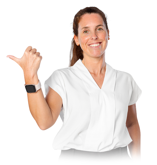 Mujer señalando hacia la derecha 1 Natural Leadership Potential