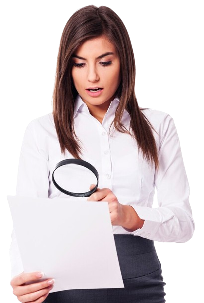 Imagen de mujer analizando resultados de la organización en relación con la prueba Adn 360 de Psigma Corp