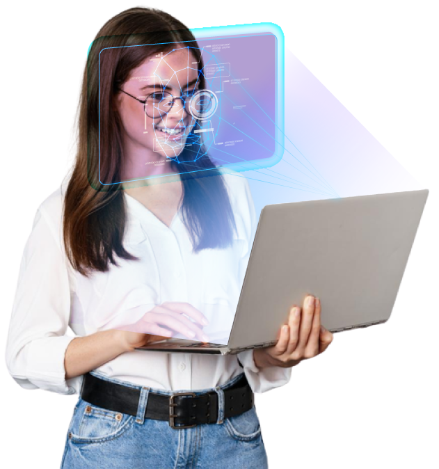 Imagen de escaneo mujer en referencia a la evaluación con Inteligencia Artificial de la prueba Fhiable de Psigma Corp